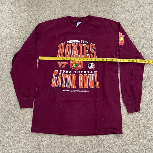 Virginia Tech Hokies Football Long Sleeve T-Shirt XL Maroon 2002 Gator Bowl - Picture 7 of 9